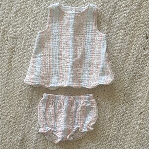 Angel Dear baby girl printed diaper bloomer set, 3-6M